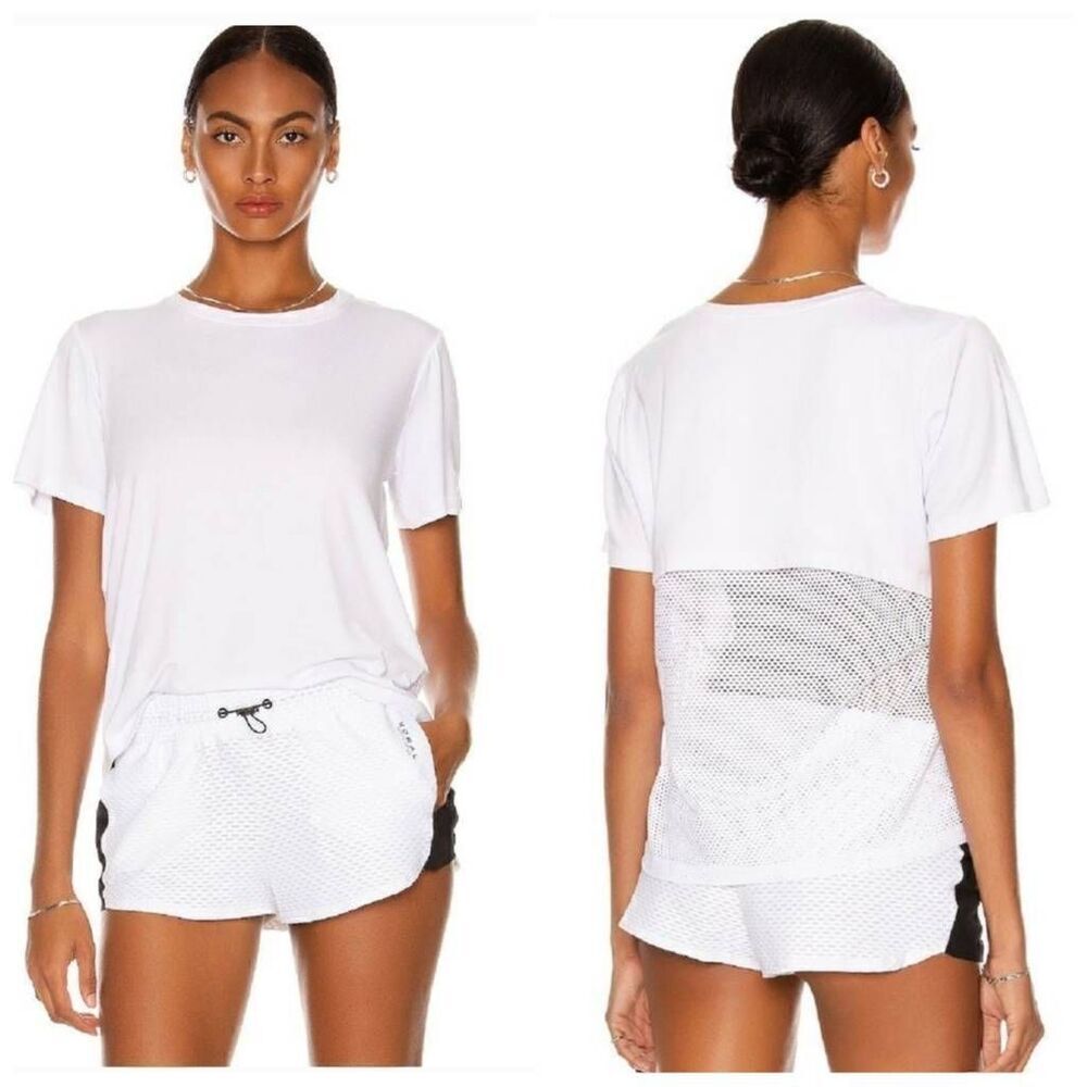 Koral White Mesh Back Short Sleeve Tee NWT Size Small | Athleisure Top